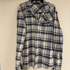 Vans Navy and Cream Plaid Casual Shirt